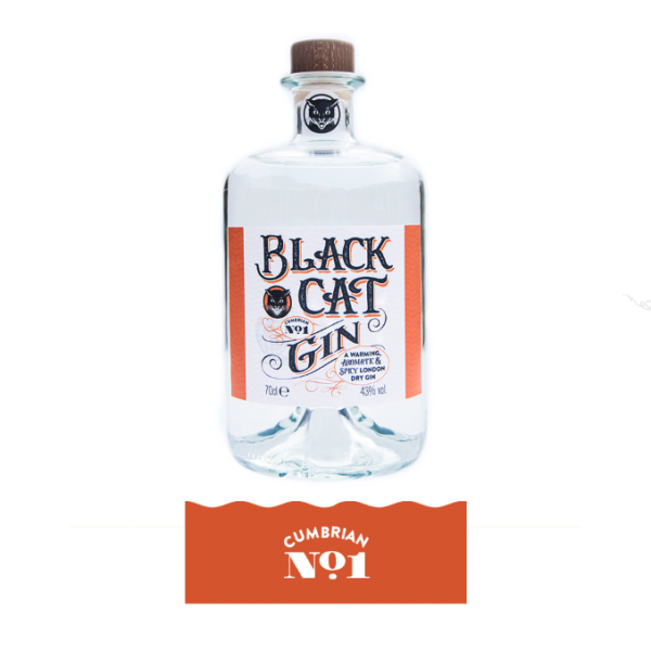 Bottle of Black cat Spicy Gin Cumbrian No 1: A warming, aromatic and spicy London Dry Gin
