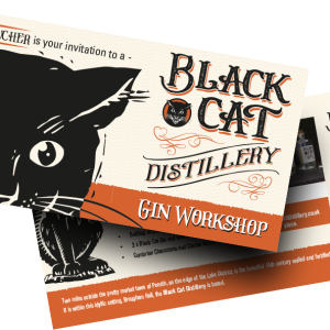 Peeping Cat face on the Gin Workshop Gift Voucher