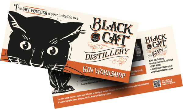 Peeping Cat face on the Gin Workshop Gift Voucher