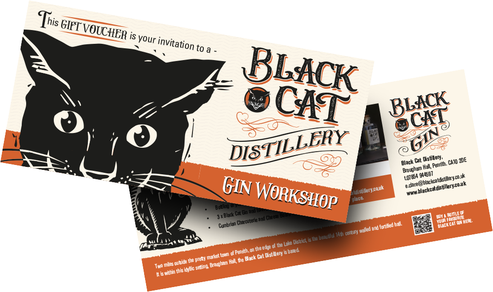 Peeping Cat face on the Gin Workshop Gift Voucher